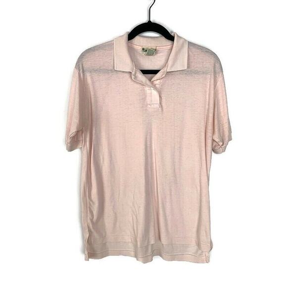 John Meyer Of Norwich Mens Light Pink Polo Shirt Short Sleeve Size M - Picture 1 of 4